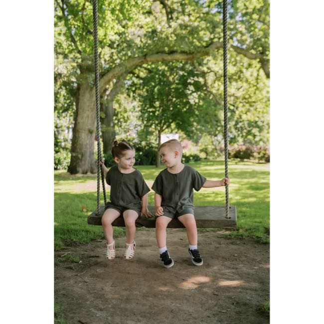 Karibou Kids Wildling Linen Set - Soft & Breathable Forest Green Outfit for Boys & Girls | Perfect for Playdates, Summer Adventures & Casual Wear