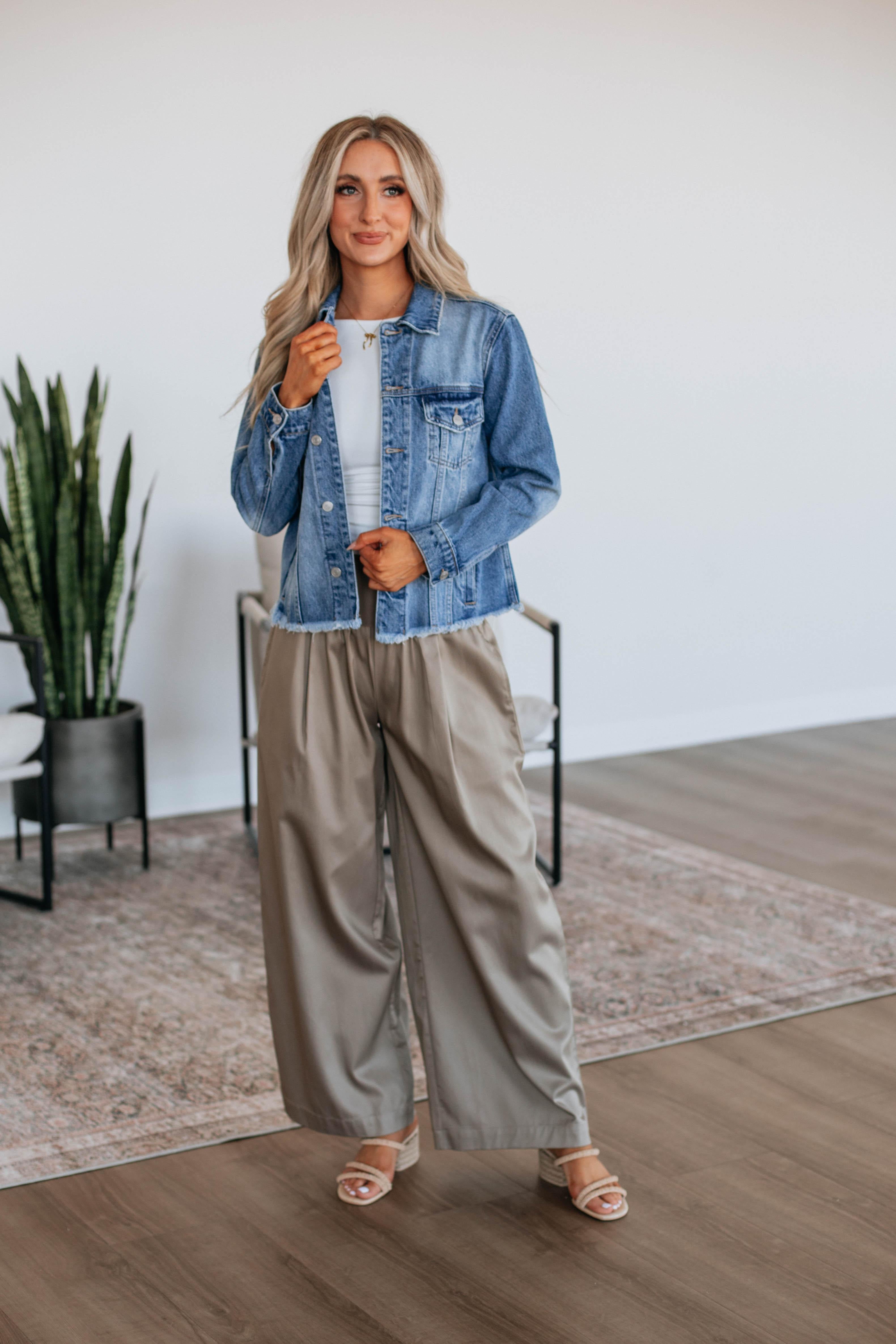 Haylo Women's Wide Leg Pants - Soft High Waisted Linen Pants for Summer, Mushroom Color | Casual Comfort, Office Wear & Travel Outfits