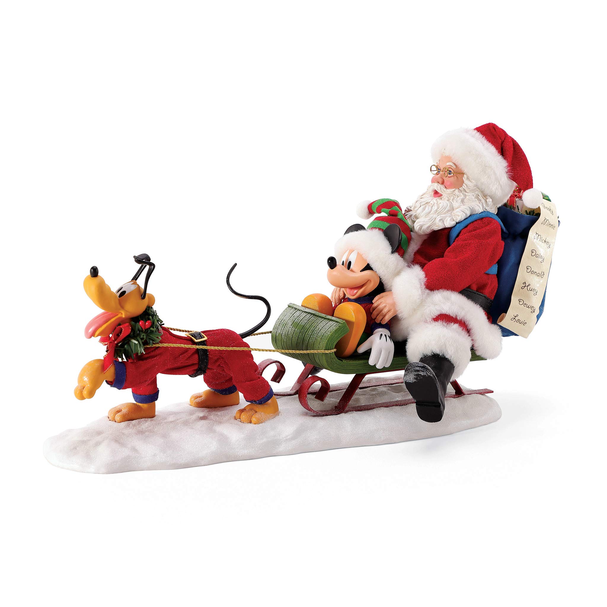 Department 56 Possible Dreams Disney Mickey Mouse, Pluto and Santa Christmas Figurine - 8.5 Inch Collectible Holiday Decoration for Home, Office & Gift Giving | Disney Christmas Decor, Santa Mickey Statue