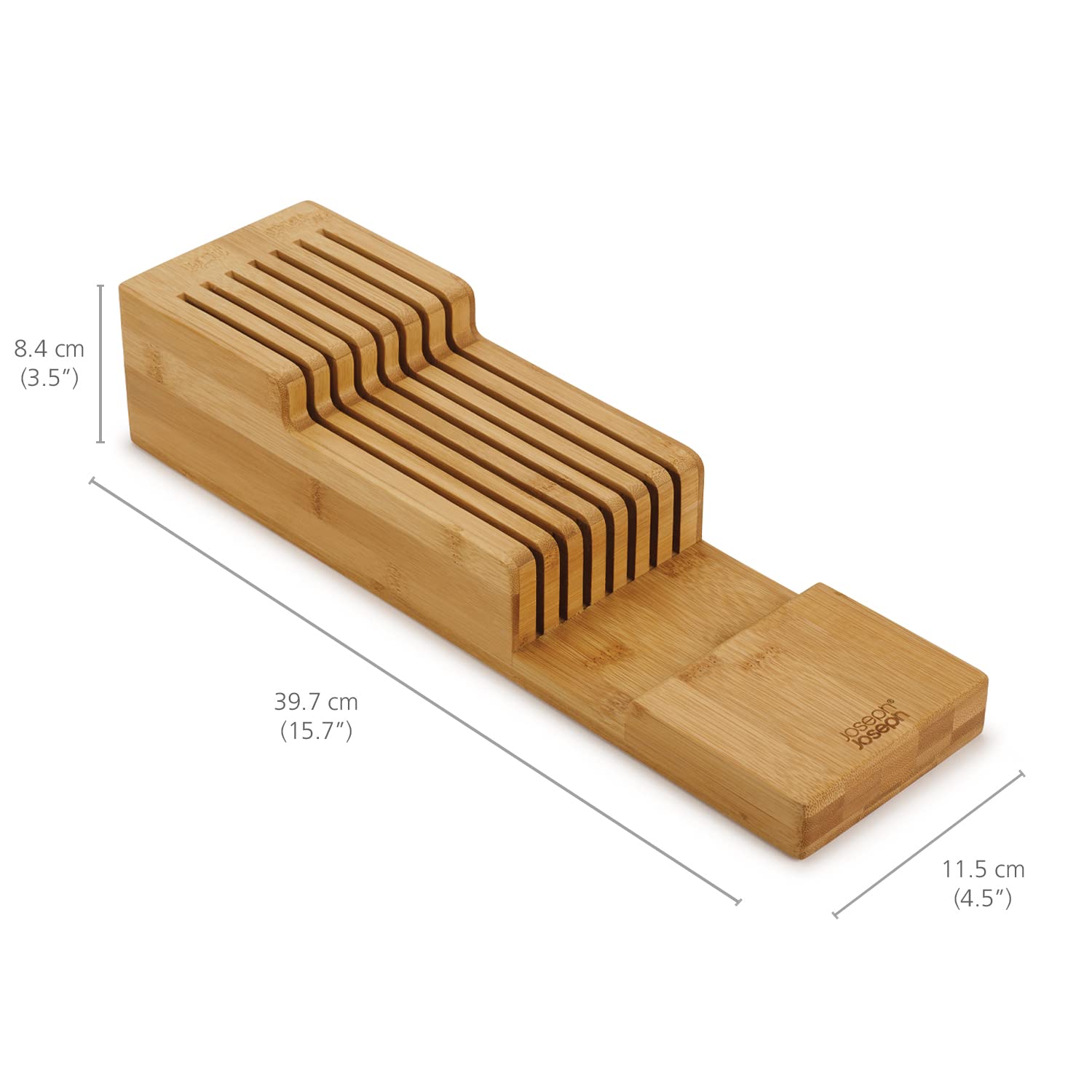 Joseph Joseph Bamboo DrawerStore Knife Organizer - Compact Flatware & Silverware Tray for Kitchen Drawers | Perfect for Organizing Knives, Forks, Spoons & Kitchen Utensils | Ideal for Home, Restaurant & Office Use