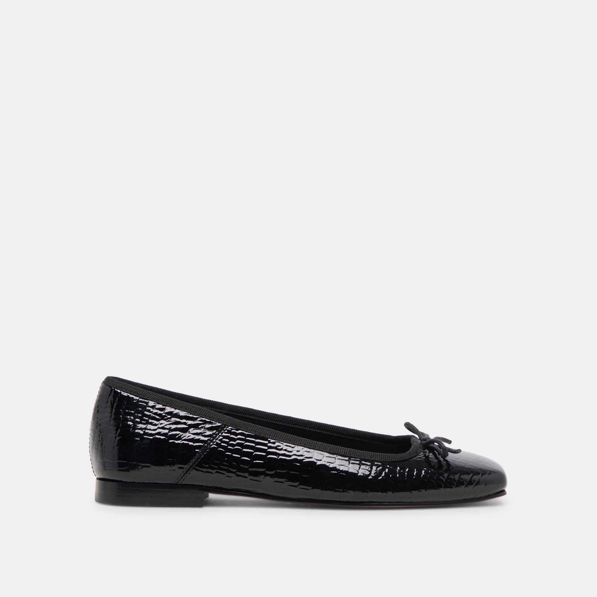 ANISA Noir Embossed Leather Ballet Flats for Women - Comfortable & Stylish Shoes for Work, Office, and Casual Wear