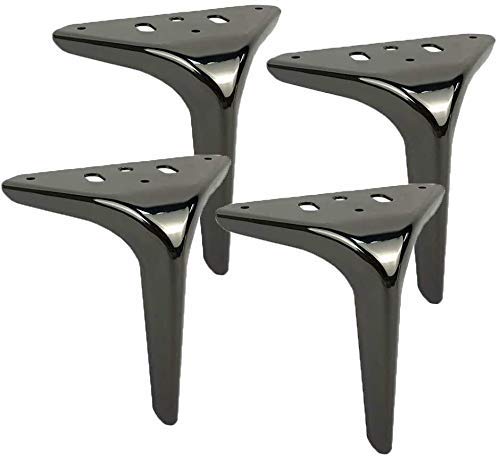 GANE 4 Pack Metal Furniture Legs - Heavy Duty Sofa Legs, Cabinet & Table Replacement Feet with Screws - DIY Furniture Accessories for Kitchen, Living Room & Office Use
