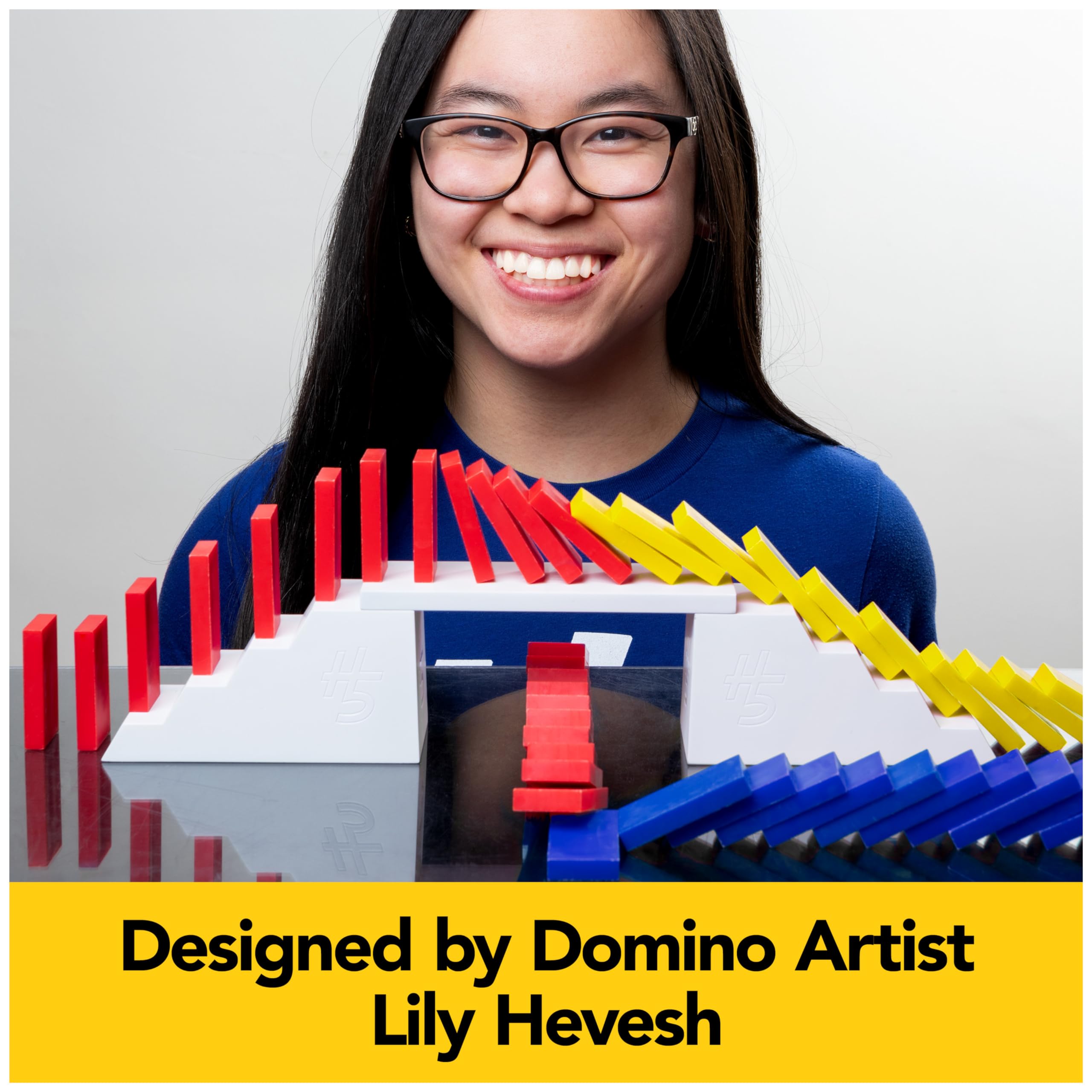 Spin Master Games Lily Hevesh H5 Domino Creations 100-Piece Neon Dominoes Set - STEM Building Toys for Kids & Family, Educational Stacking Game for Ages 5+ (1+ Players) - Perfect for Birthday Gifts, Classroom Activities & Family Game Night