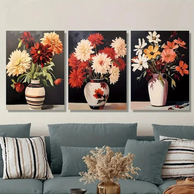 3-Piece Minimalist Landscape Metal Wall Art Prints - Ready to Hang Modern Home Decor for Living Room, Bedroom & Office