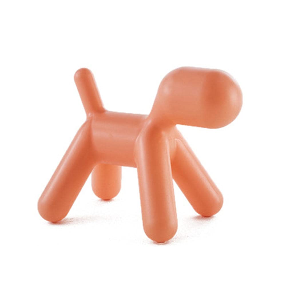 Nordic Creative Kids Puppy Chair - Modern Minimalist Cute Cartoon Plastic Stool, Animal Shaped Seat for Children's Room, Playroom & Nursery - Orange, Large Size