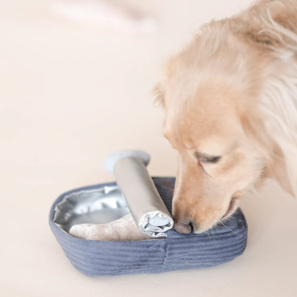 Burrow Sardines Interactive Dog Toy - Plush Hide & Seek Squeaky Chew Toy for Small & Medium Dogs - Perfect for Indoor Play, Training & Mental Stimulation