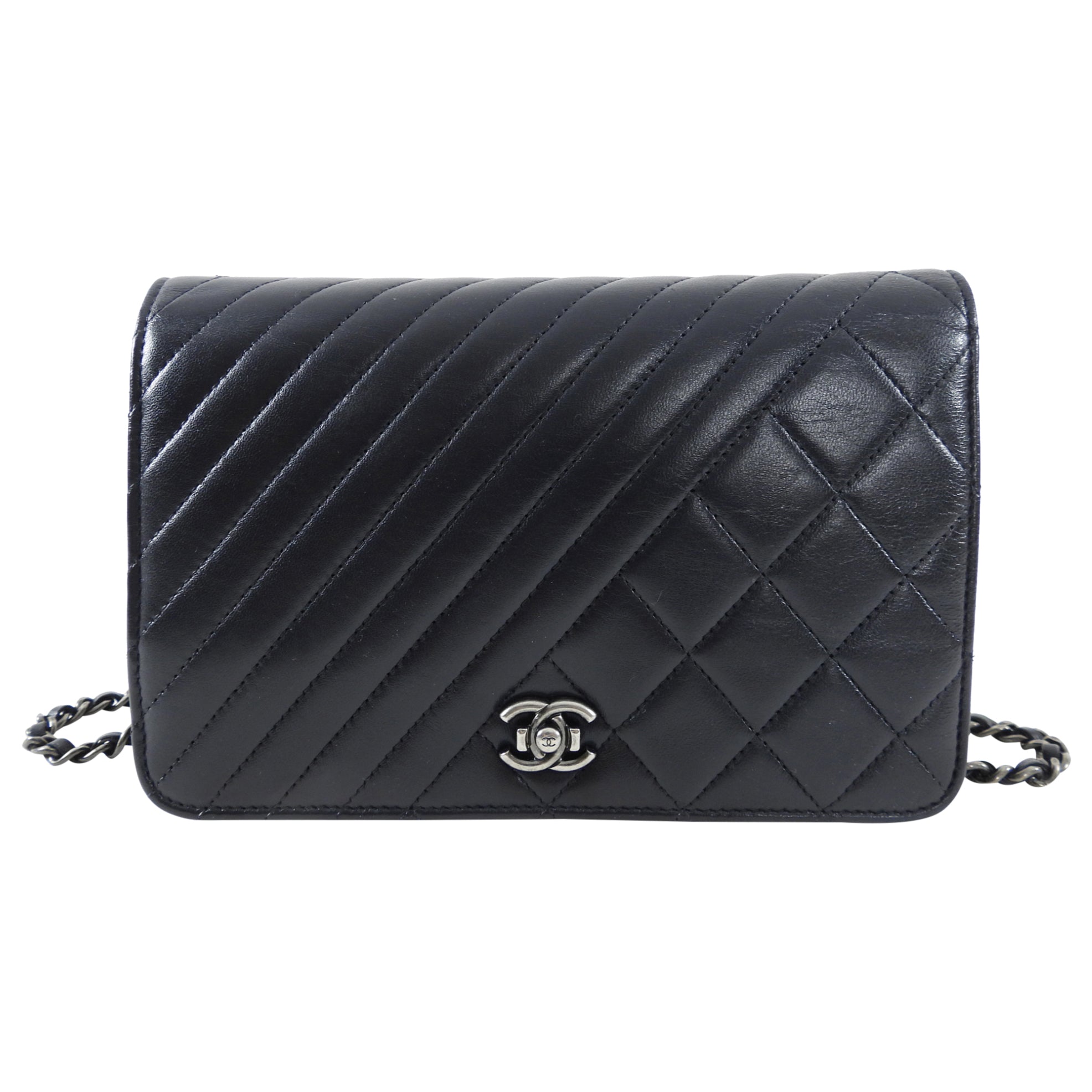 Chanel Coco Boy Black Leather Quilted Wallet on Chain - Luxury Designer Crossbody Bag for Women - Perfect for Parties, Date Nights & Everyday Use