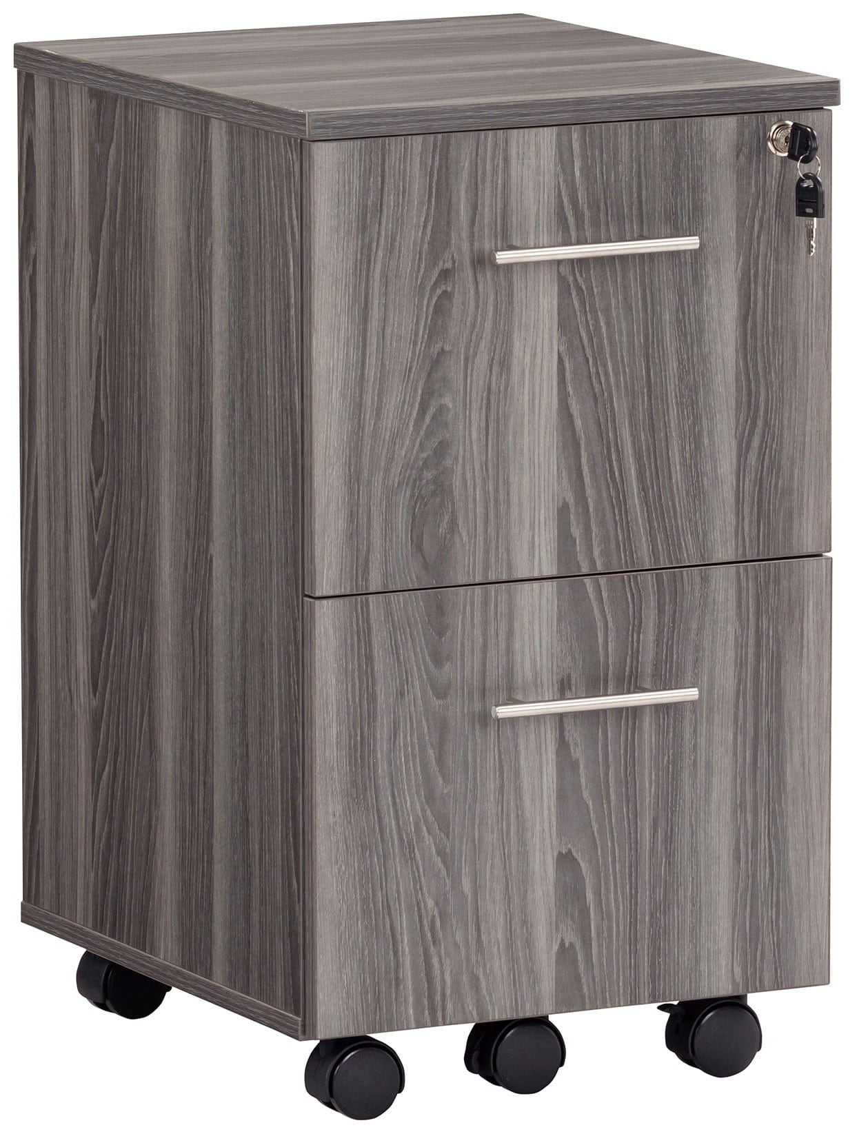 Safco Mayline Medina Pedestal File Cabinet - 2 Drawer Letter Size File Organizer for Office & Home Use - Durable Steel Filing Cabinet with Lock & Key for Document Storage