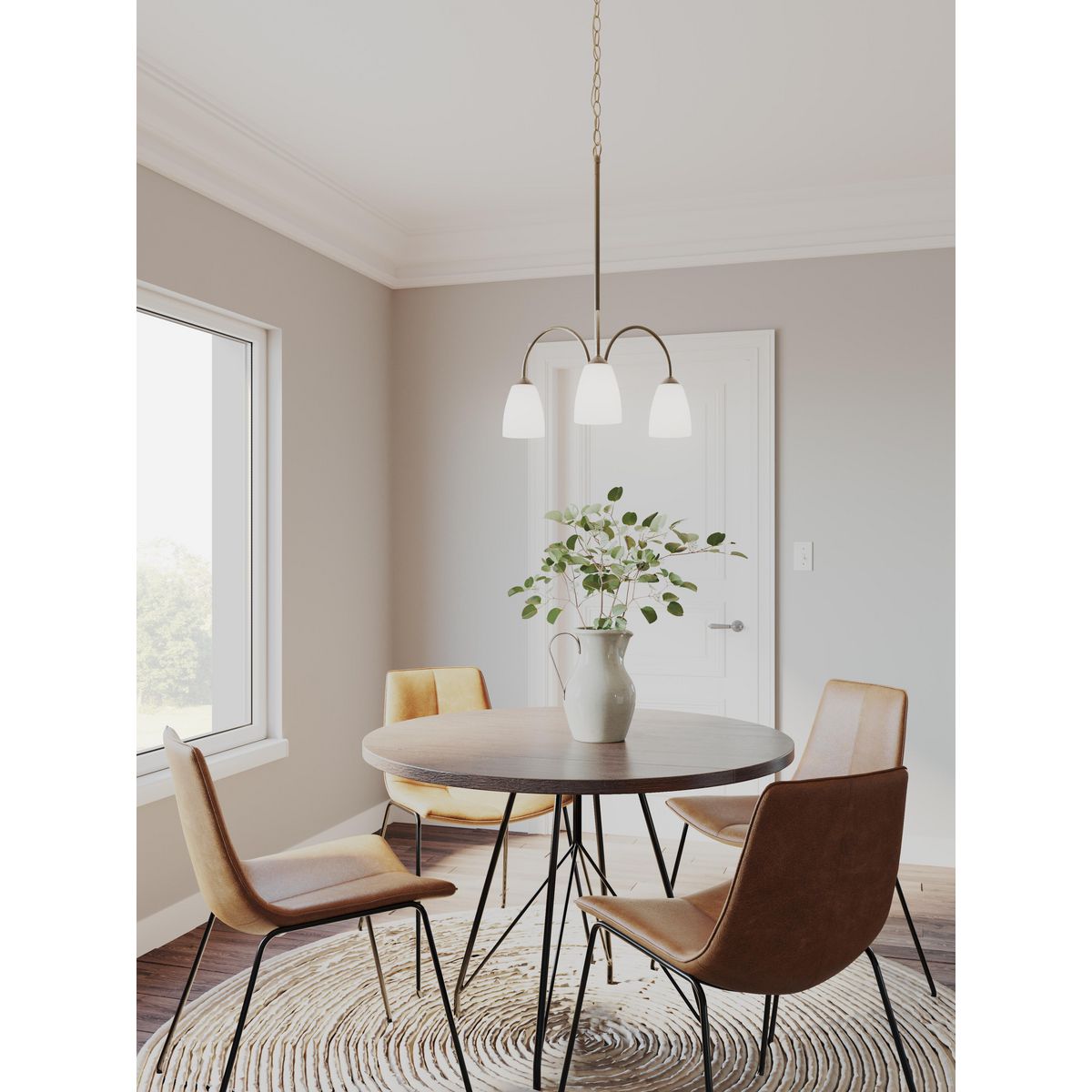 Gather Collection Three-Light Chandelier - Modern Crystal Ceiling Fixture for Dining Room, Bedroom & Living Room Lighting | Elegant Home Decor