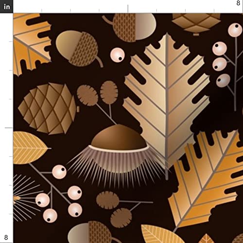 Geometric Autumn Botanical Printed Minky Fabric Fat Quarter - Soft Plush Fabric for Sewing Baby Blankets, Quilt Backing & DIY Crafts - Perfect for Nursery Decor, Home Decor & Gift Making
