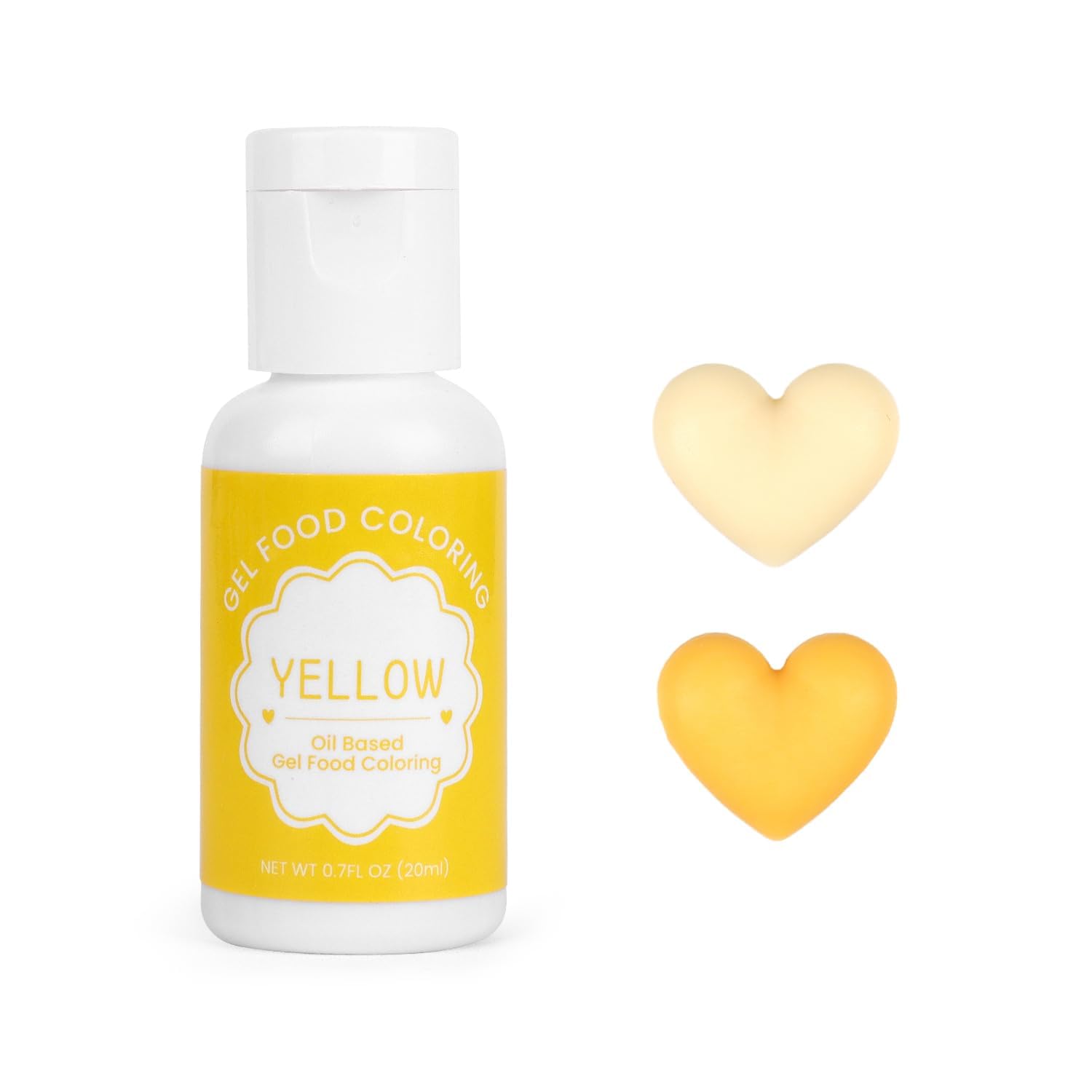 Premium Oil-Based Yellow Food Coloring for Chocolate & Baking - 20ml (0.7 Fl Oz) Edible Food Coloring Gel for Cakes, Cookies, Candy Melts, Icing, Frosting, Meringues & Cream - Perfect for Professional Cake Decorating & Home Baking Projects