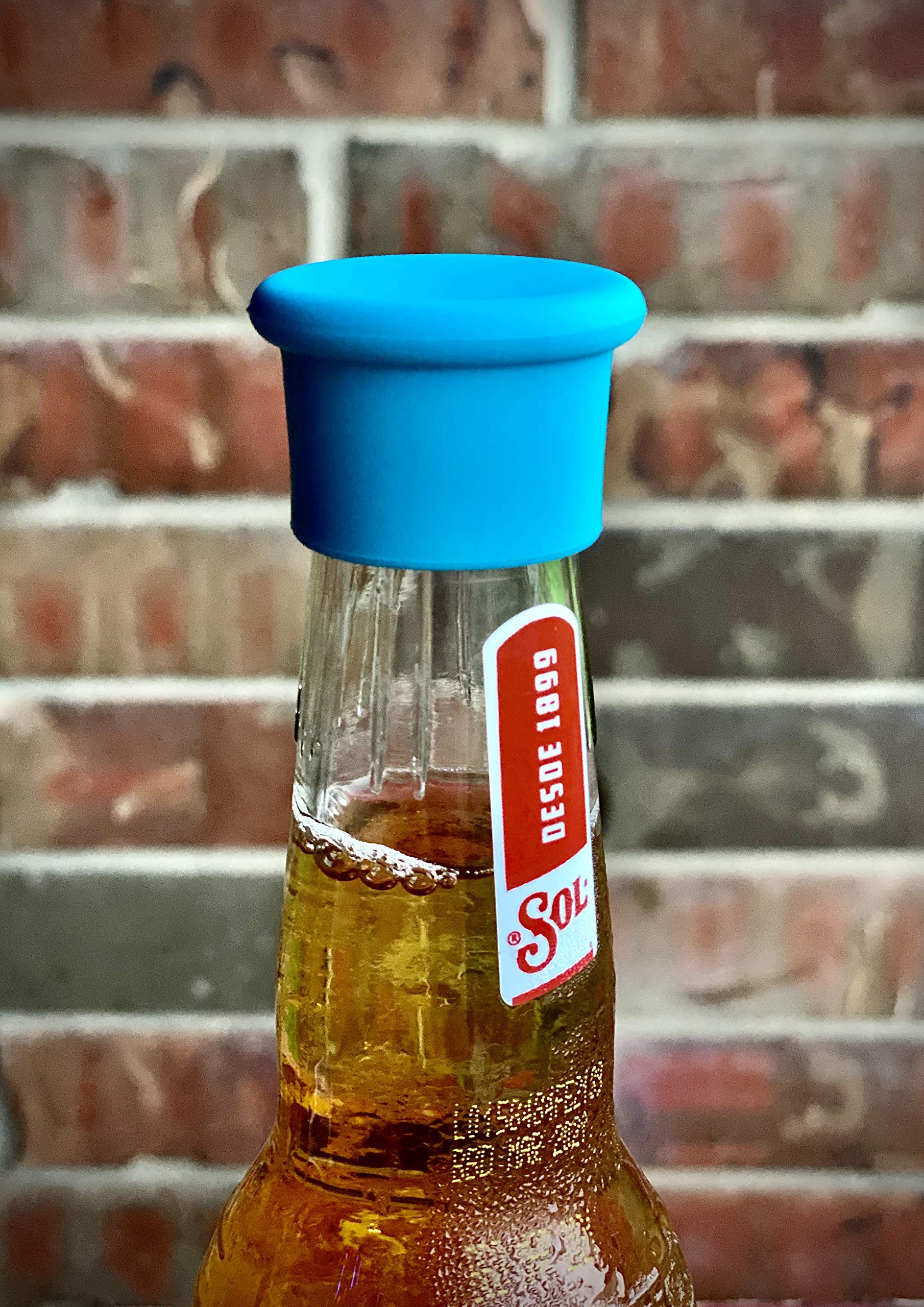Reusable Silicone Wine Stoppers - Airtight Seal for Wine & Beer Bottles, Easy to Clean (6-Pack, Blue) - Perfect for Parties, Picnics & Home Bars