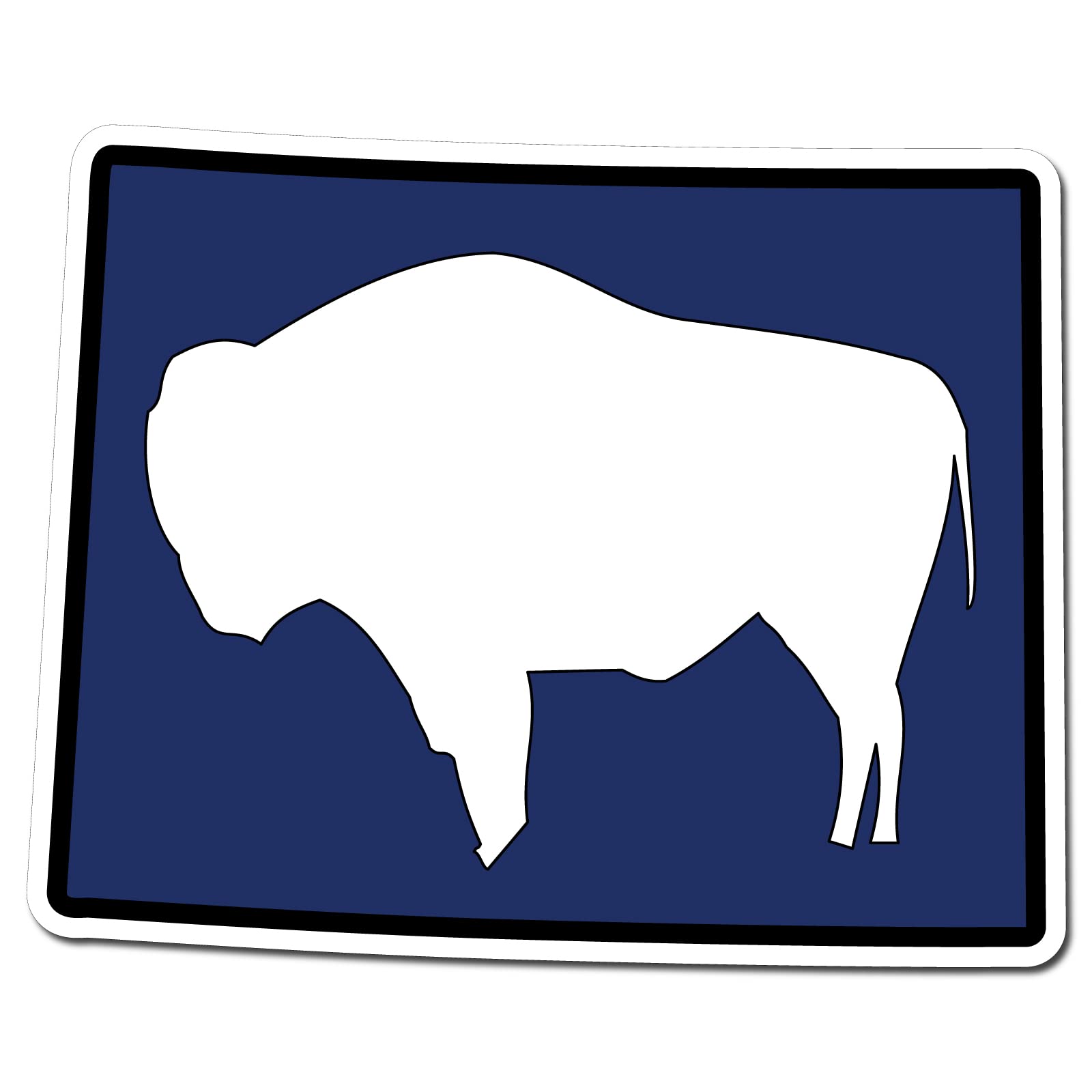 Wyoming State Flag Map Vinyl Decal Sticker - 6.0x4.9 Inches - USA WY State Pride Car Laptop Water Bottle Decoration