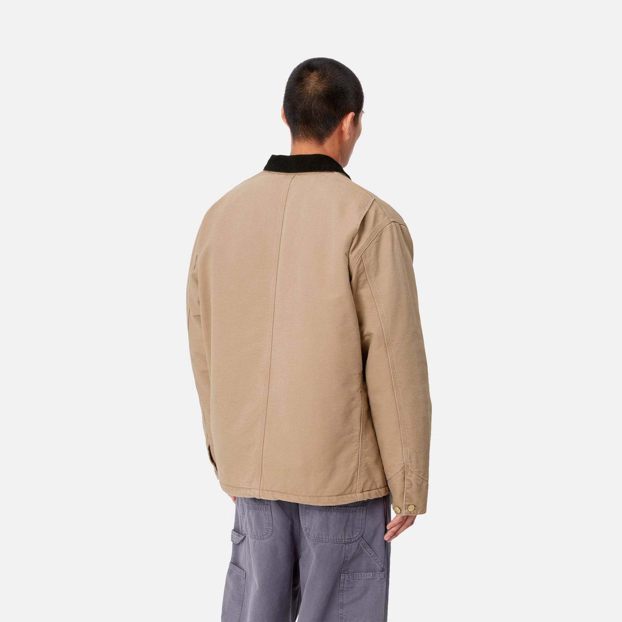 OG Chore Coat for Men - Winter Work Jacket in Peanut & Black Aged Canvas | Durable Outdoor Workwear for Cold Weather