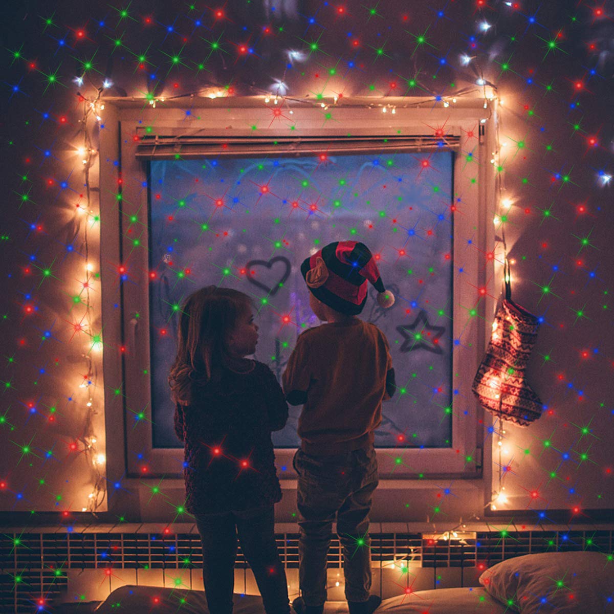 Christmas Laser Projector Lights Outdoor - Waterproof RGB Star Moving Motion Light with Remote for Holiday, Party, Garden Decoration | Perfect for Christmas Decor, Landscape Lighting & Backyard Displays
