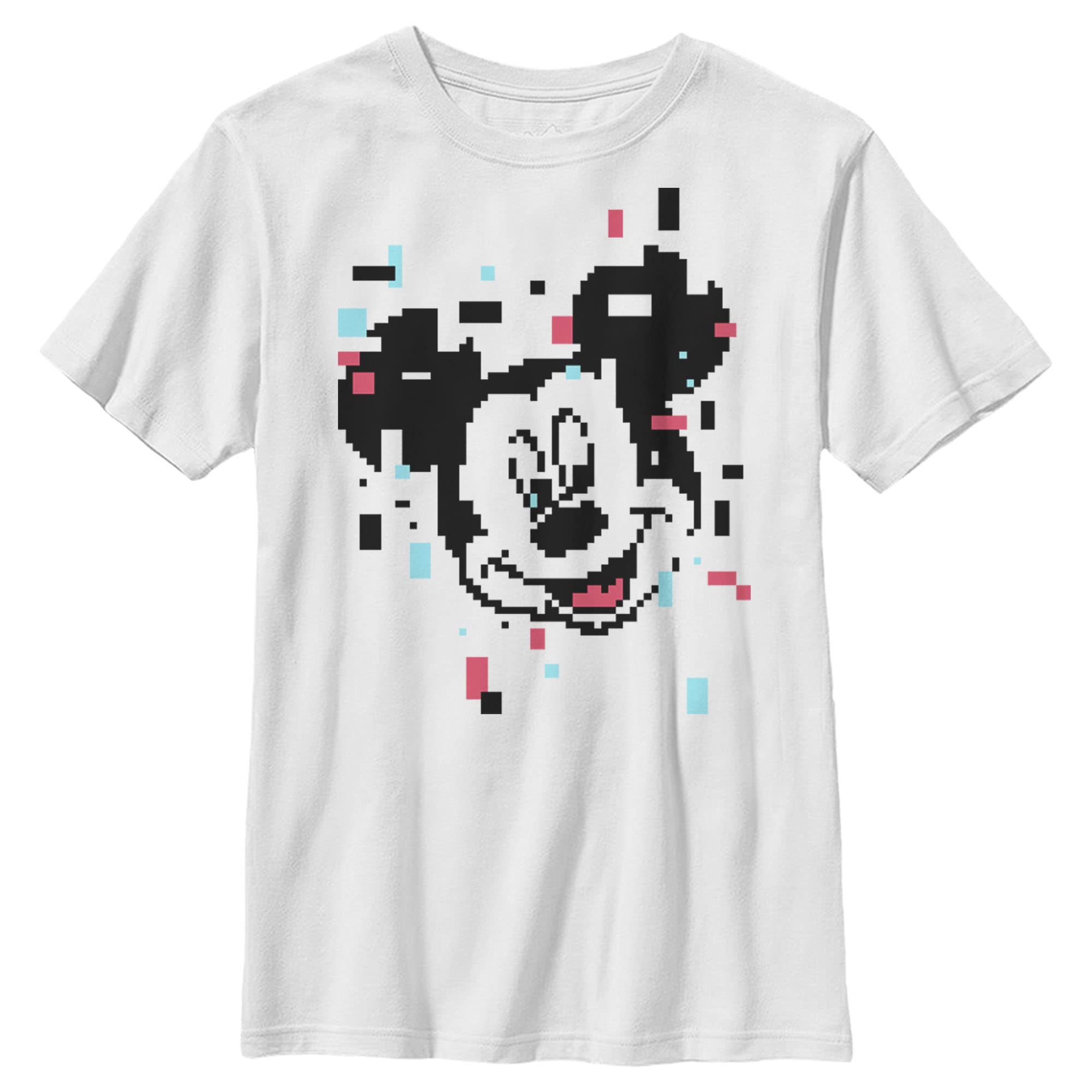 Boys' Mickey & Friends Mickey Mouse Pixels Graphic T-Shirt - Cute Disney Cartoon Character Tee for Kids, Birthday Gifts & Theme Park Outfits