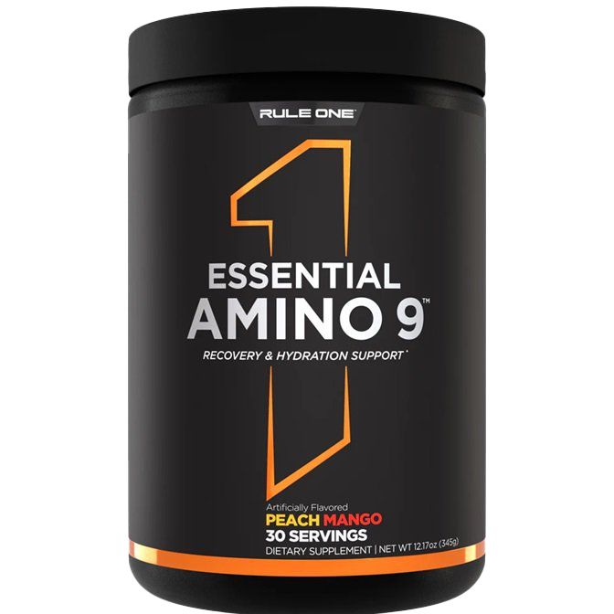 Essential Amino 9 Peach Mango Flavor - 345g Branched-Chain Amino Acid (BCAA) Supplement for Muscle Recovery & Workout Performance | Post-Workout, Fitness & Bodybuilding Nutrition