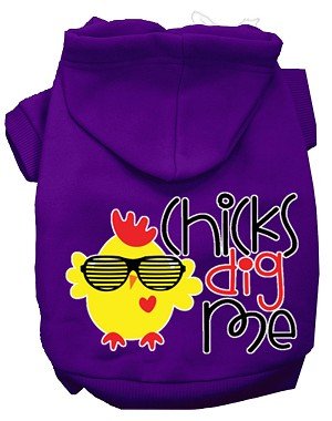 Chicks Dig Me Screen Print Dog Hoodies - Trendy & Comfortable Pet Apparel in Multiple Colors - Perfect for Walks, Playdates & Photo Shoots