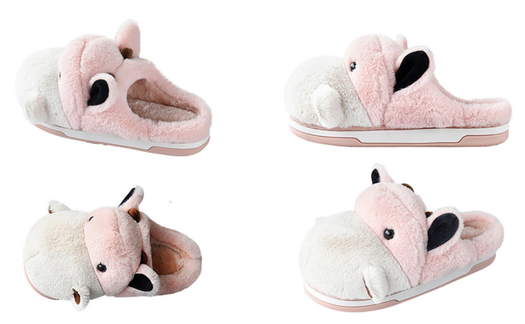 LANFIRE Women's Cute Cow Slippers - Plush Animal House Shoes for Winter, Warm Fuzzy Cotton Indoor Slippers for Home, Lounge & Gift Giving