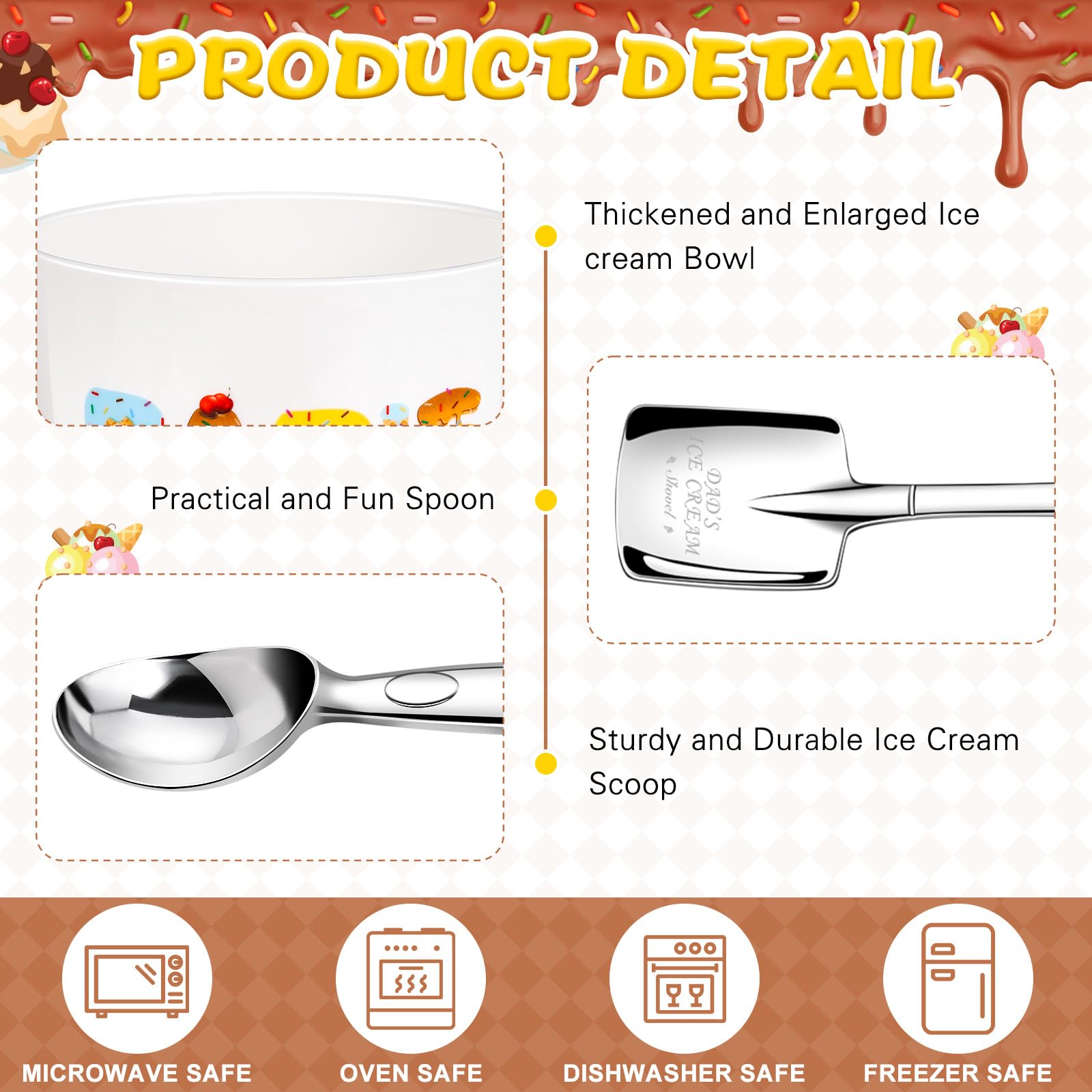 Personalized Dad Gifts - Custom 24oz Ice Cream Bowl for Father's Day, Birthday & Anniversary - Unique Present for Dad, Stepdad & Father-in-Law from Daughter, Son or Wife - Perfect for Sundaes, Snacks & Family Dessert Time
