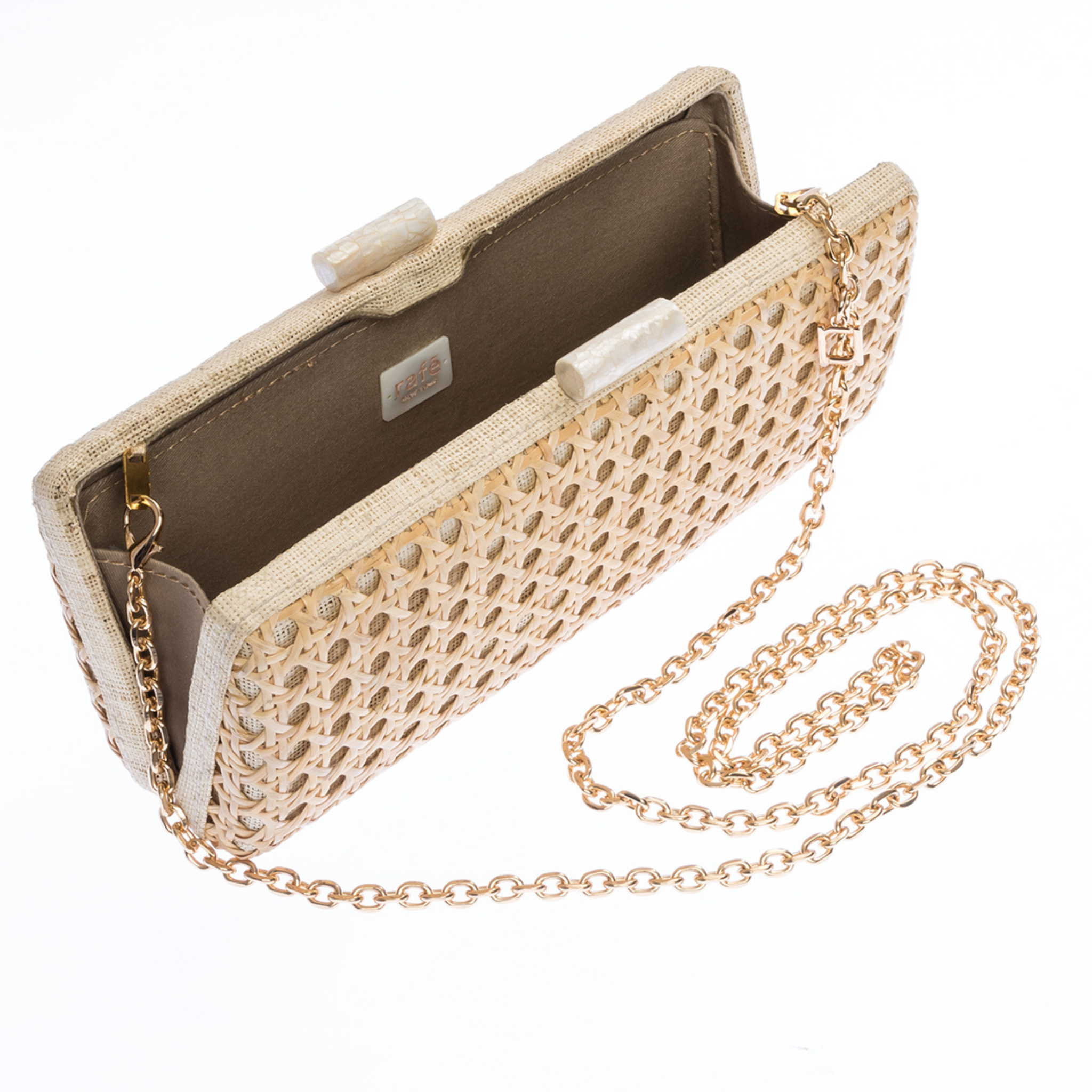 Alessandra Long Clutch Handbag - Natural Ivory Leather Evening Bag for Women, Perfect for Weddings, Parties & Special Occasions