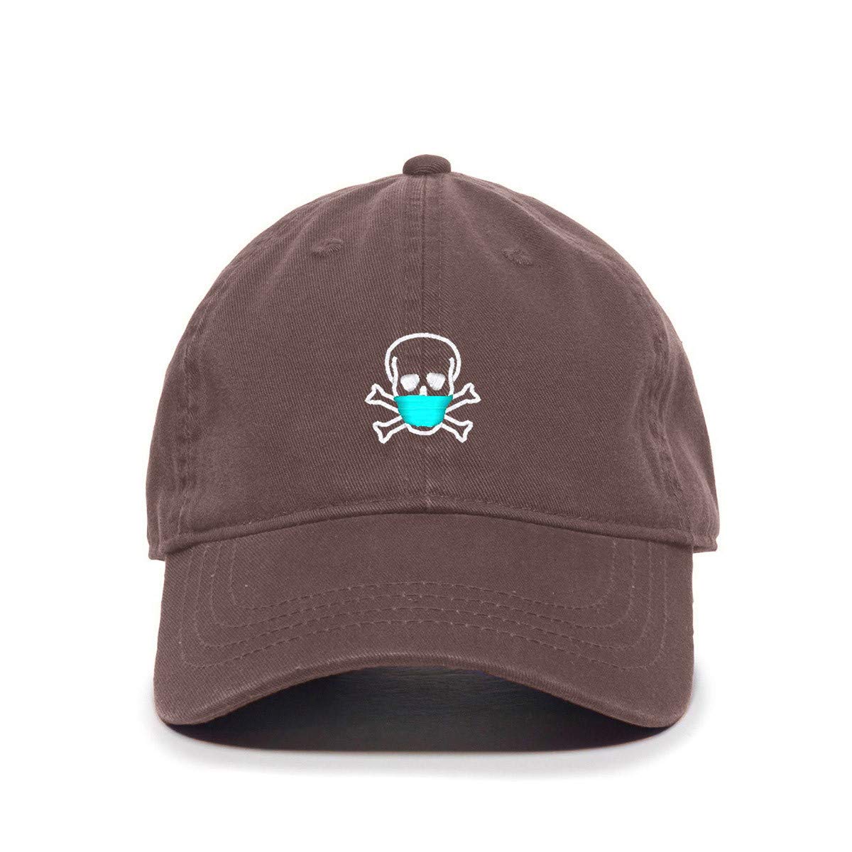Crossbones Skull with Mask Embroidered Cotton Baseball Cap - Adjustable Dad Hat for Men | Perfect for Casual Wear, Outdoor Activities & Skull Fashion Enthusiasts