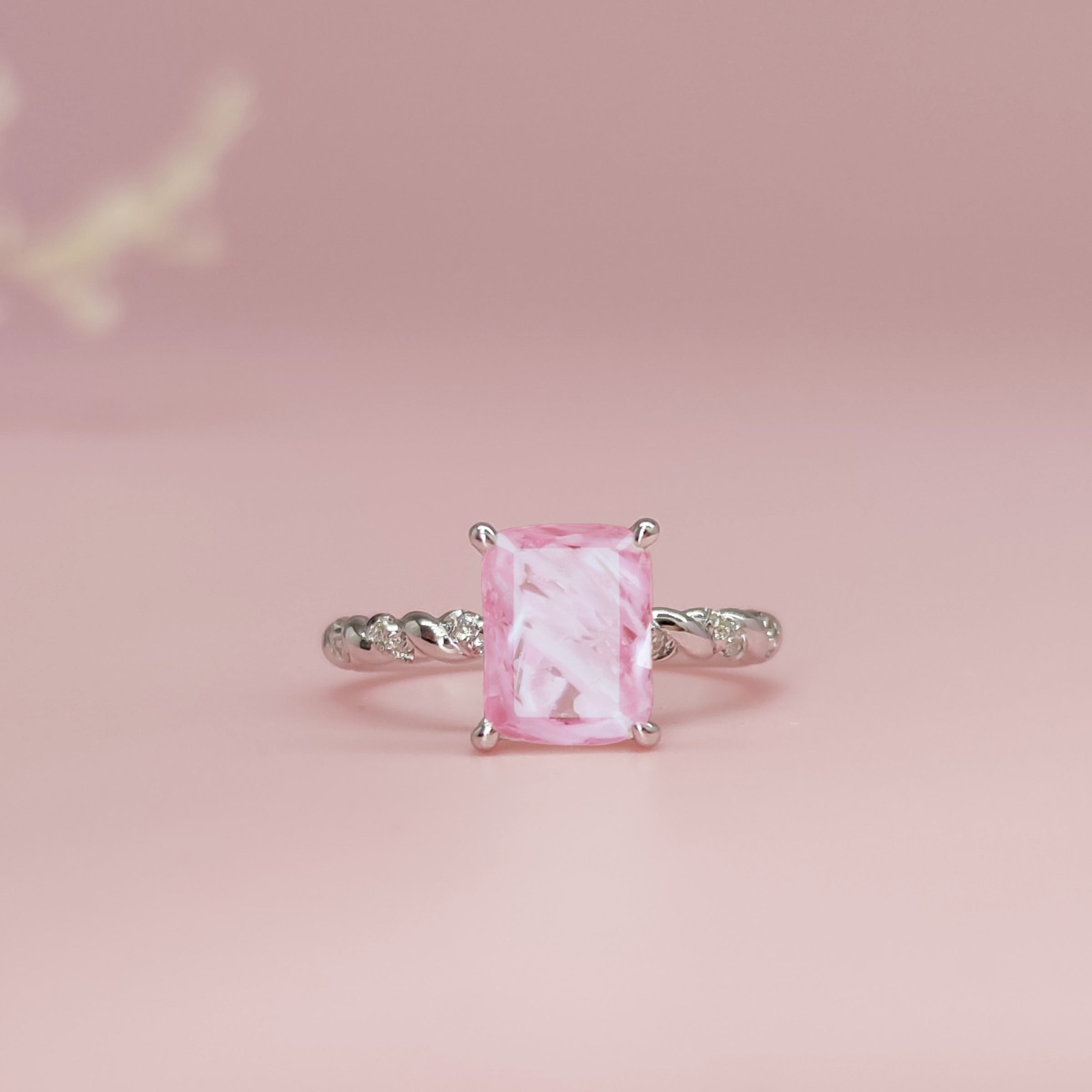 Twisted Elegance Band: Rectangular Twist Solid Gold Ring for Women | Pregnancy Test Jewelry | Perfect for Maternity Announcements, Baby Showers & Special Occasions