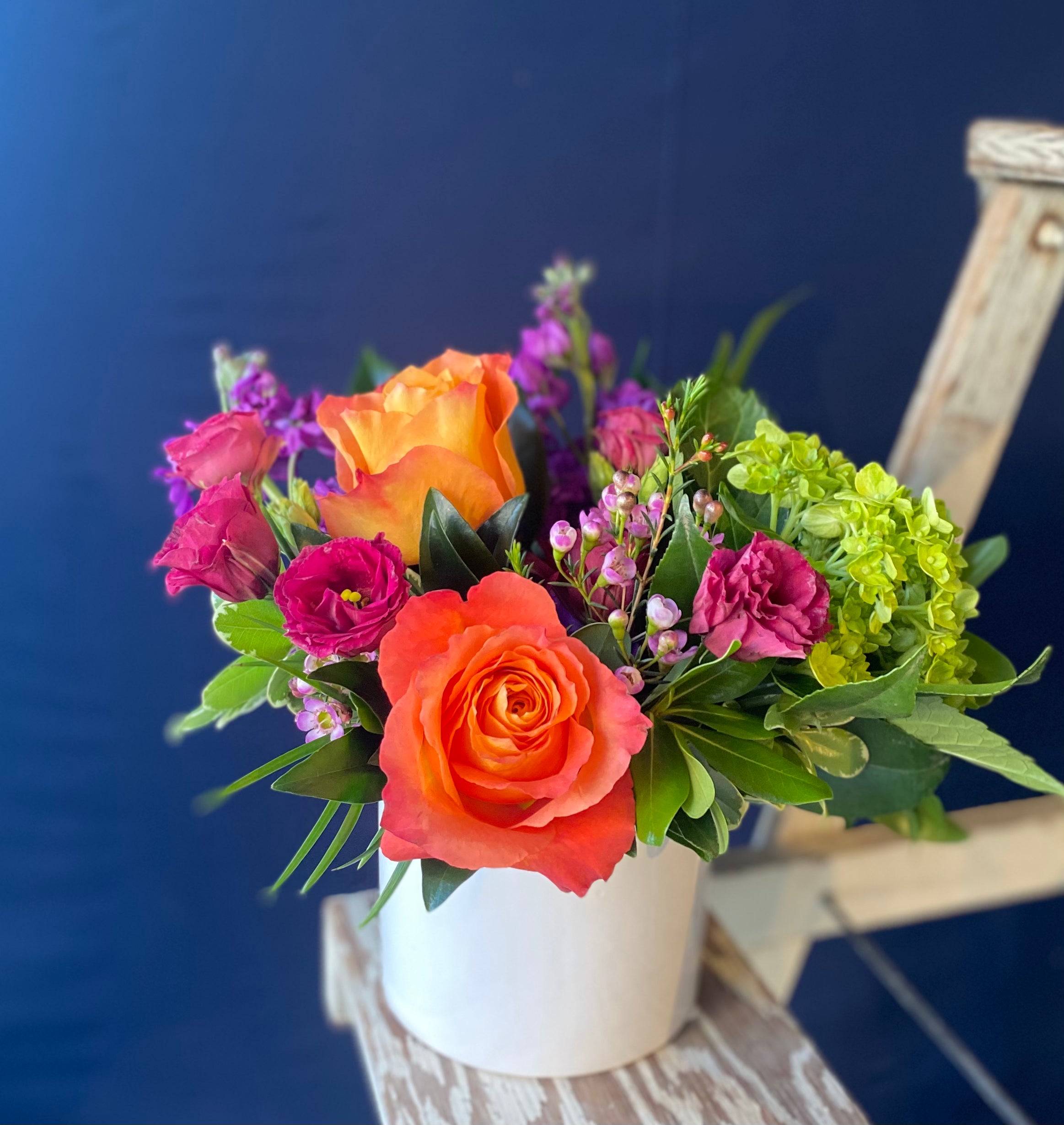 Bright and Colorful Medium Vase Arrangement - Handcrafted Floral Decor for Home, Wedding, Party & Office - $80