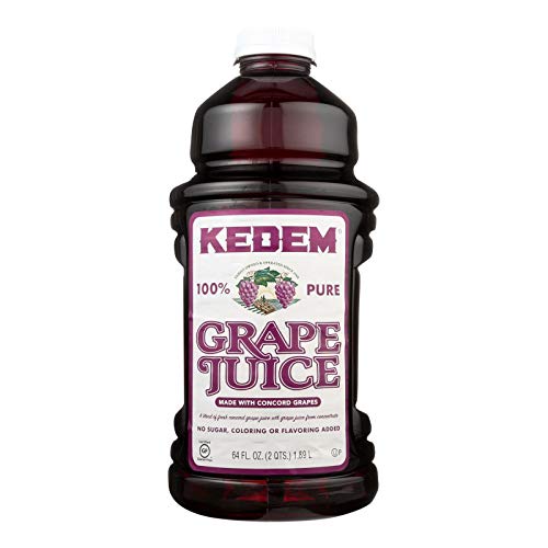 Organic Kedem Concord Grape Juice - 64 fl oz (8 Bottles) - Kosher, No Sugar Added, Non-Alcoholic - Perfect for Breakfast, Family Gatherings & Jewish Holidays