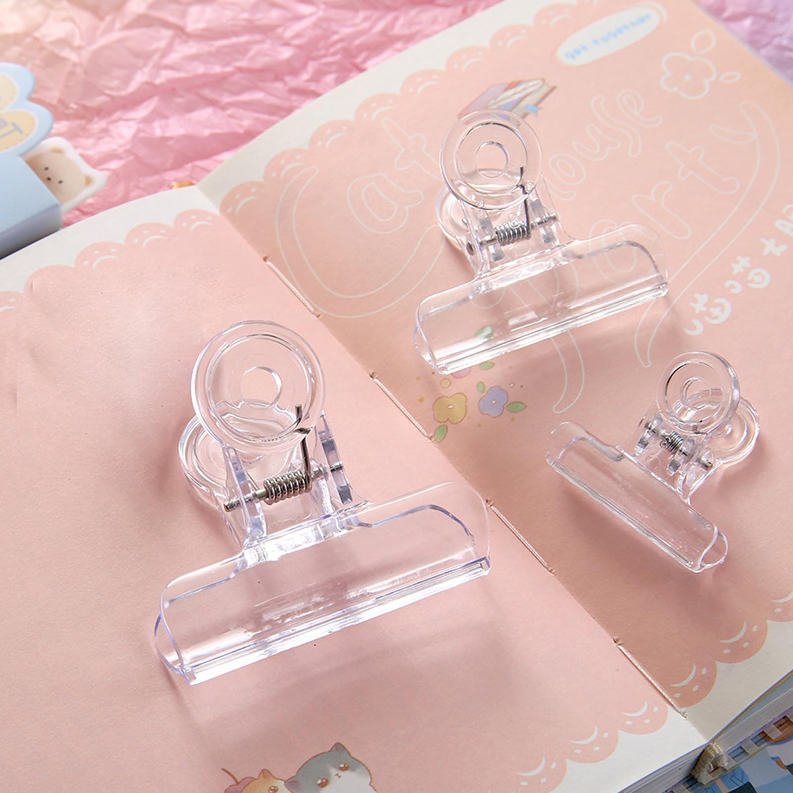 4Pcs Clear Plastic Chip Bag Clips - Food Storage Clamps for Chips, Snacks & Bread | Heavy Duty Hinge Clips for Kitchen, Pantry & Office Organization | Airtight Seal to Keep Food Fresh