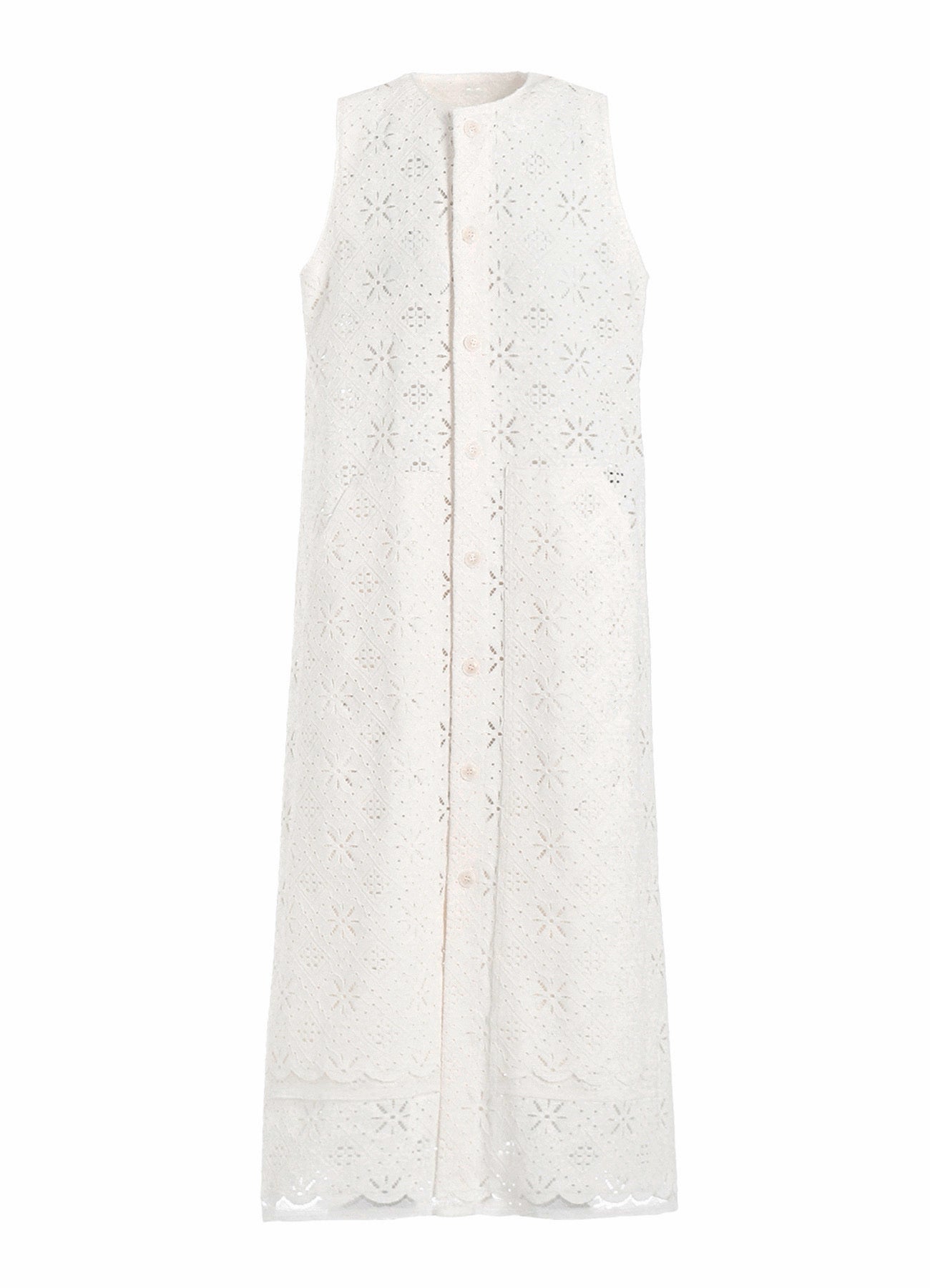 Elegant Cotton Lace Front Open Dress for Women - Summer Boho Chic Maxi Dress for Beach, Wedding & Special Occasions