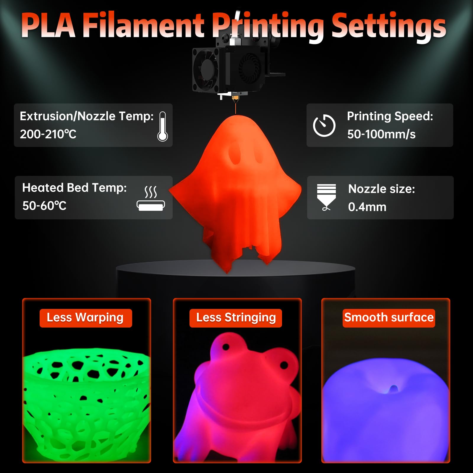 SUNLU Glow in The Dark PLA Filament 1.75mm - High Precision +/- 0.02mm, Luminous 3D Printer Filament for FDM Printers, 1kg Spool (2.2lbs) - Perfect for Nighttime Decor, Cosplay Props & Creative DIY Projects (Red PLA, Glow Red)