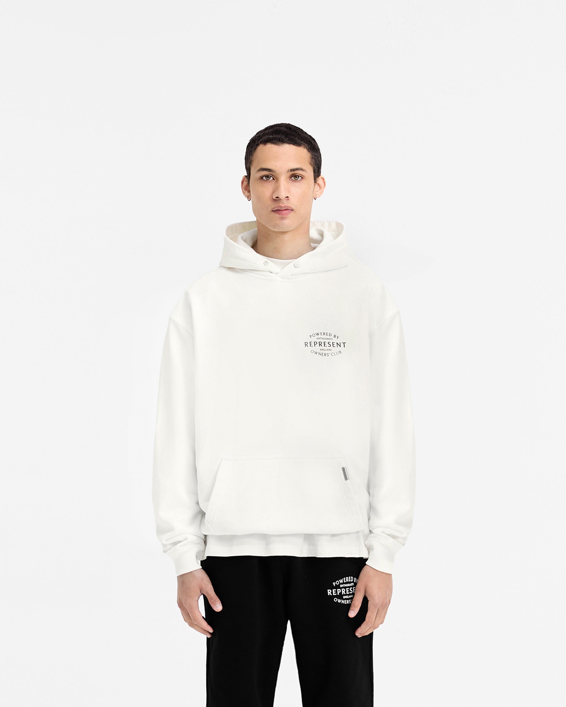 Represent Owners Club Stamp Hoodie - Flat White | Premium Cotton Streetwear for Men & Women | Perfect for Casual Outfits, Street Style & Everyday Comfort