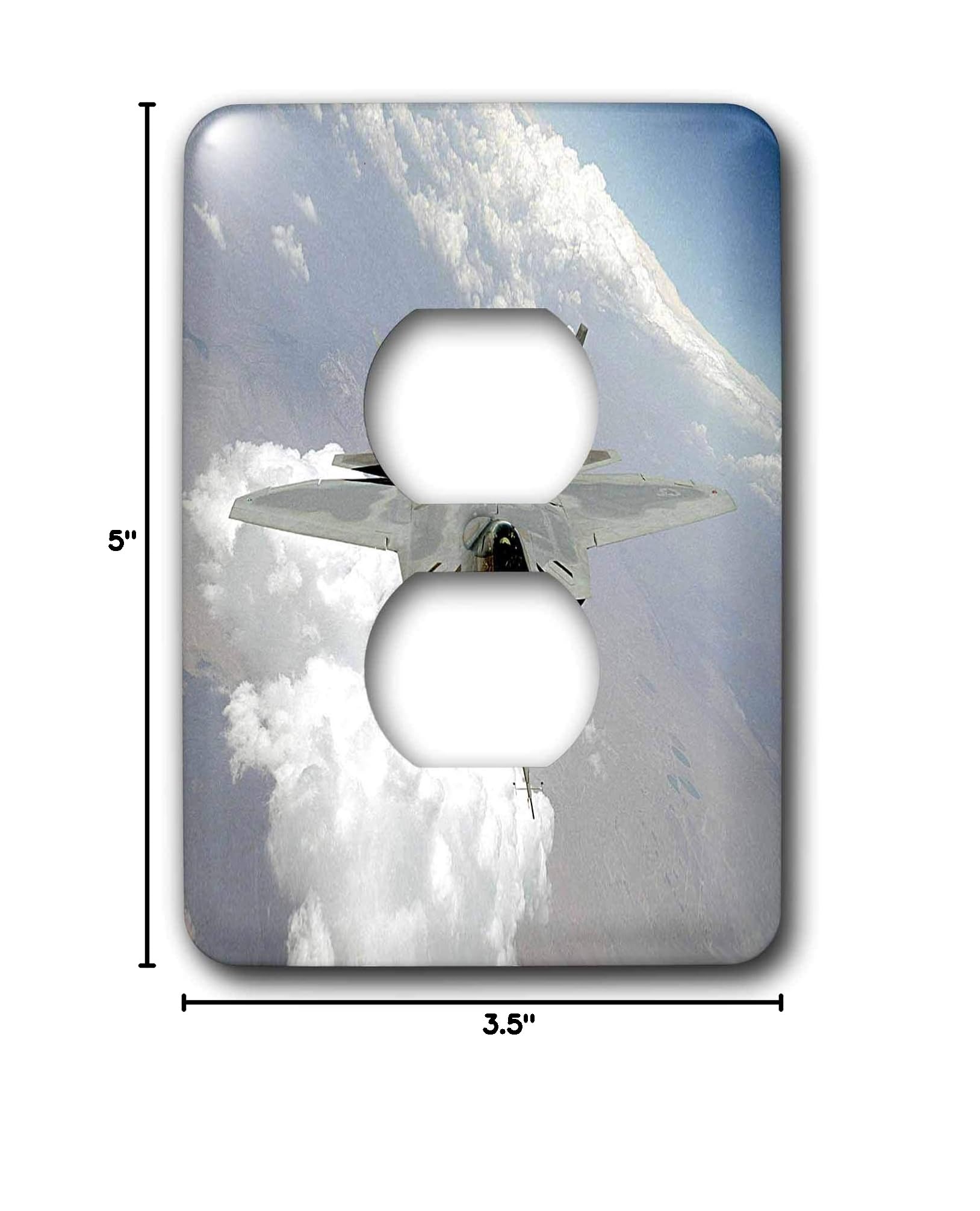 3D Rose Air Force Themed 2 Plug Outlet Cover - Patriotic Decor for Home & Office - Perfect for Military Enthusiasts and American Pride Displays