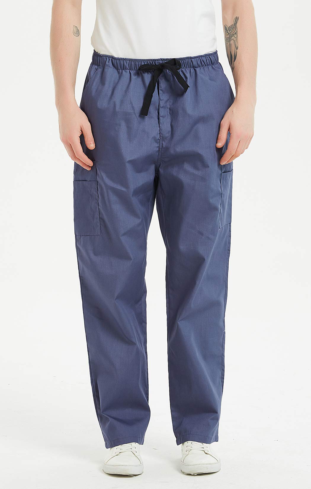 VOGRYE Men's Scrub Pants with 7 Pockets Waistband - Anti-Wrinkle Medical Work Pants for Doctors, Nurses & Healthcare Professionals - Comfortable Hospital Uniform for Long Shifts