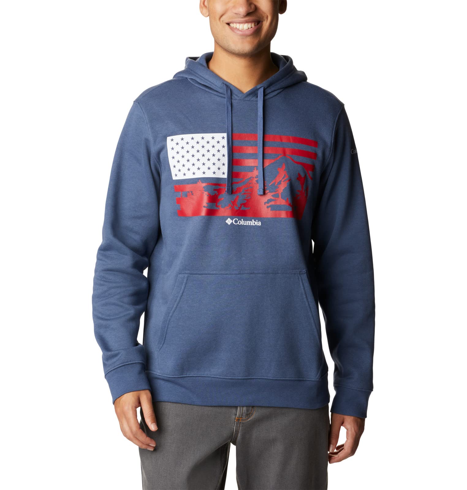 Columbia Men's Trek Graphic Hoodie - Lightweight Fleece Pullover for Hiking & Outdoor Adventures | Moisture-Wicking & Breathable for All-Day Comfort
