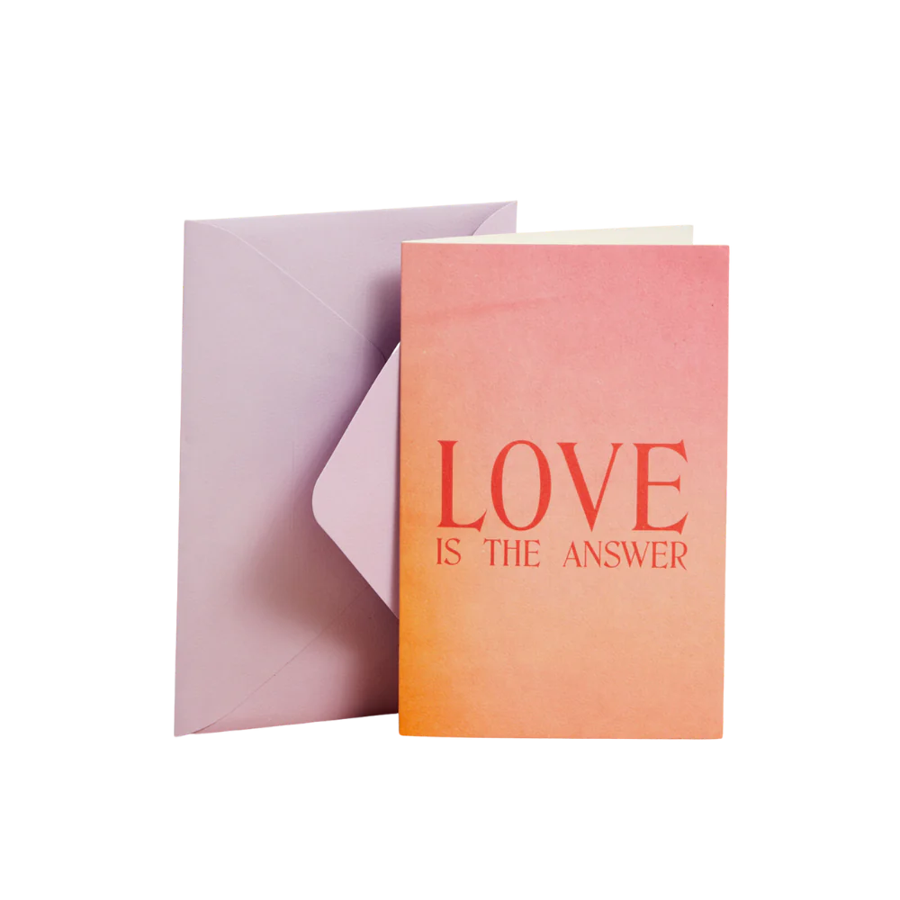 Love Is the Answer Greeting Card - Thoughtful Blank Inside Card for Anniversaries, Valentine's Day & Special Occasions