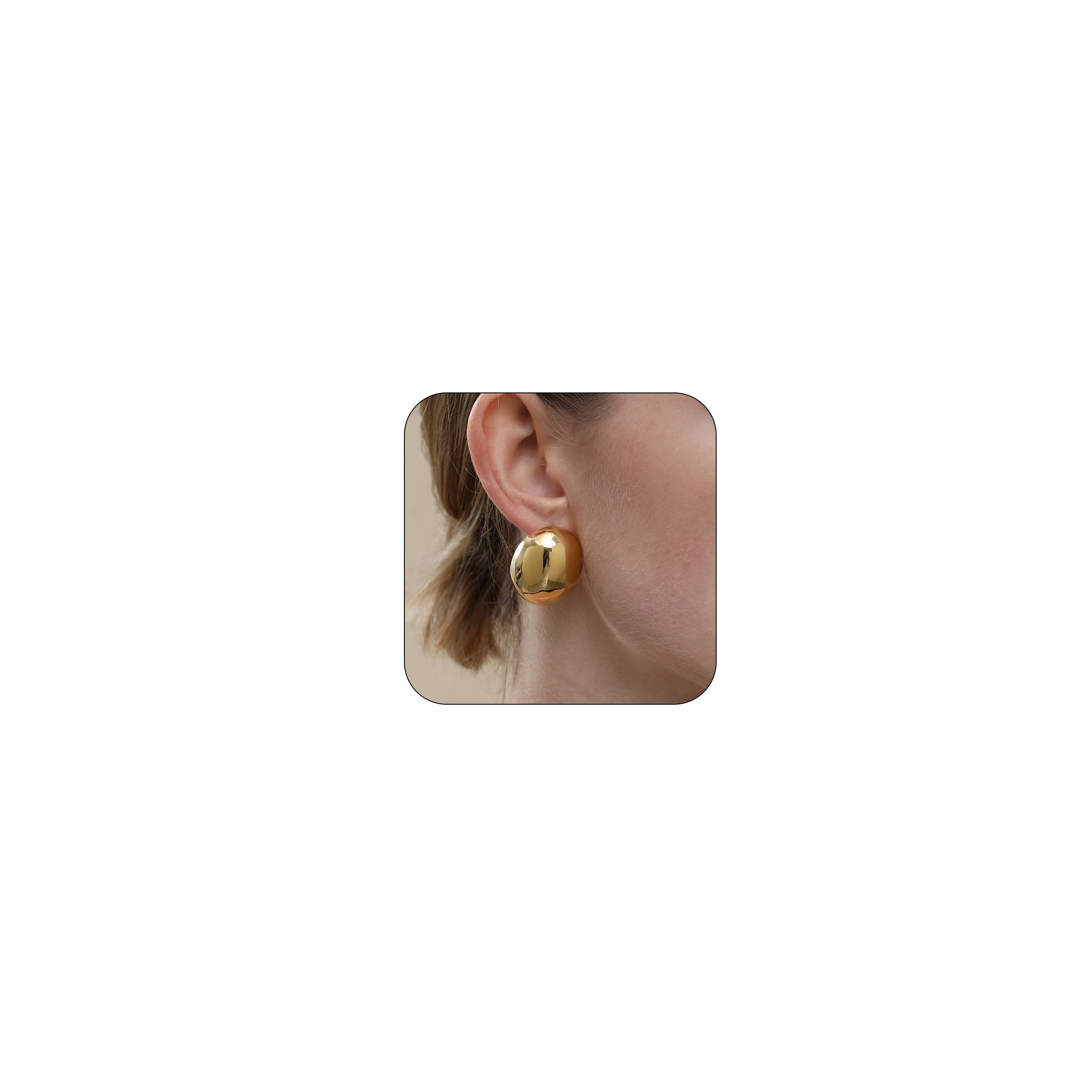 Chunky Gold & Silver Hoop Earrings for Women | Hypoallergenic Gold Plated Statement Earrings | Fashion Jewelry for Parties, Work & Everyday Wear
