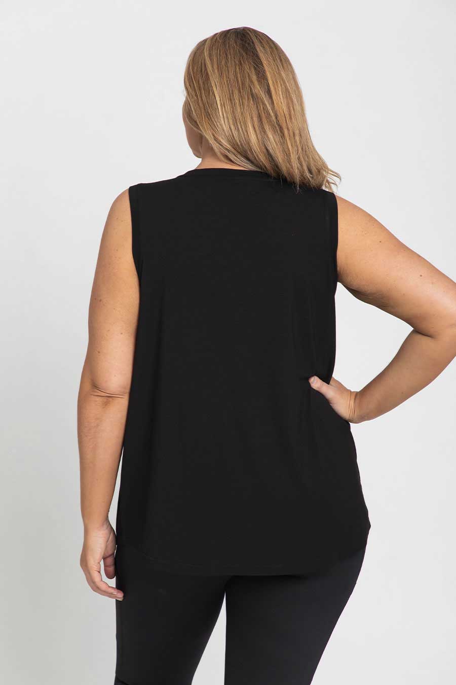Classic Black Bamboo Tank Top for Women - Soft Breathable Casual Shirt - Perfect for Summer, Yoga, and Everyday Wear