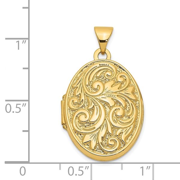 14K Solid Yellow Gold Personalized Photo Locket Necklace - 
