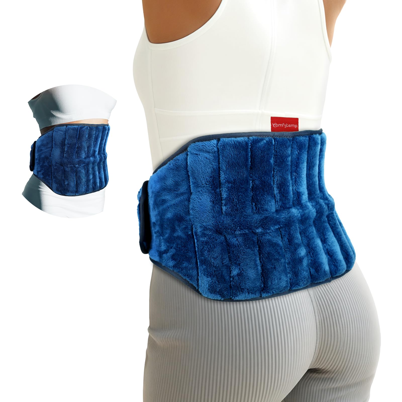 Comfytemp Microwavable Heating Pad for Back Pain Relief - 2.5LB Moist Heat Therapy for Cramps, Sciatica, Waist, Stomach & Muscle Aches | FSA/HSA Eligible | Wearable Hot Pack for Home, Office & Travel Use