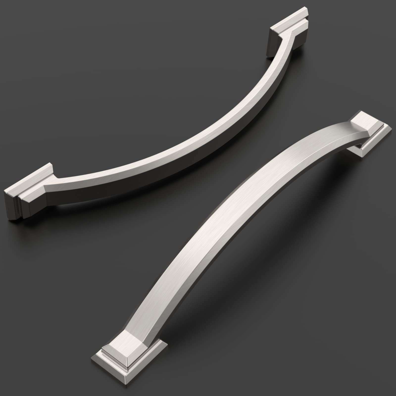 Amerdeco 15 Pack Brushed Satin Nickel Cabinet Pulls 5 Inch (128mm) Hole Centers - Modern Kitchen Cabinet Handles & Bathroom Drawer Pulls for Dressers, Cabinets & Furniture (ZH0016) - Perfect for Home Renovation & DIY Projects
