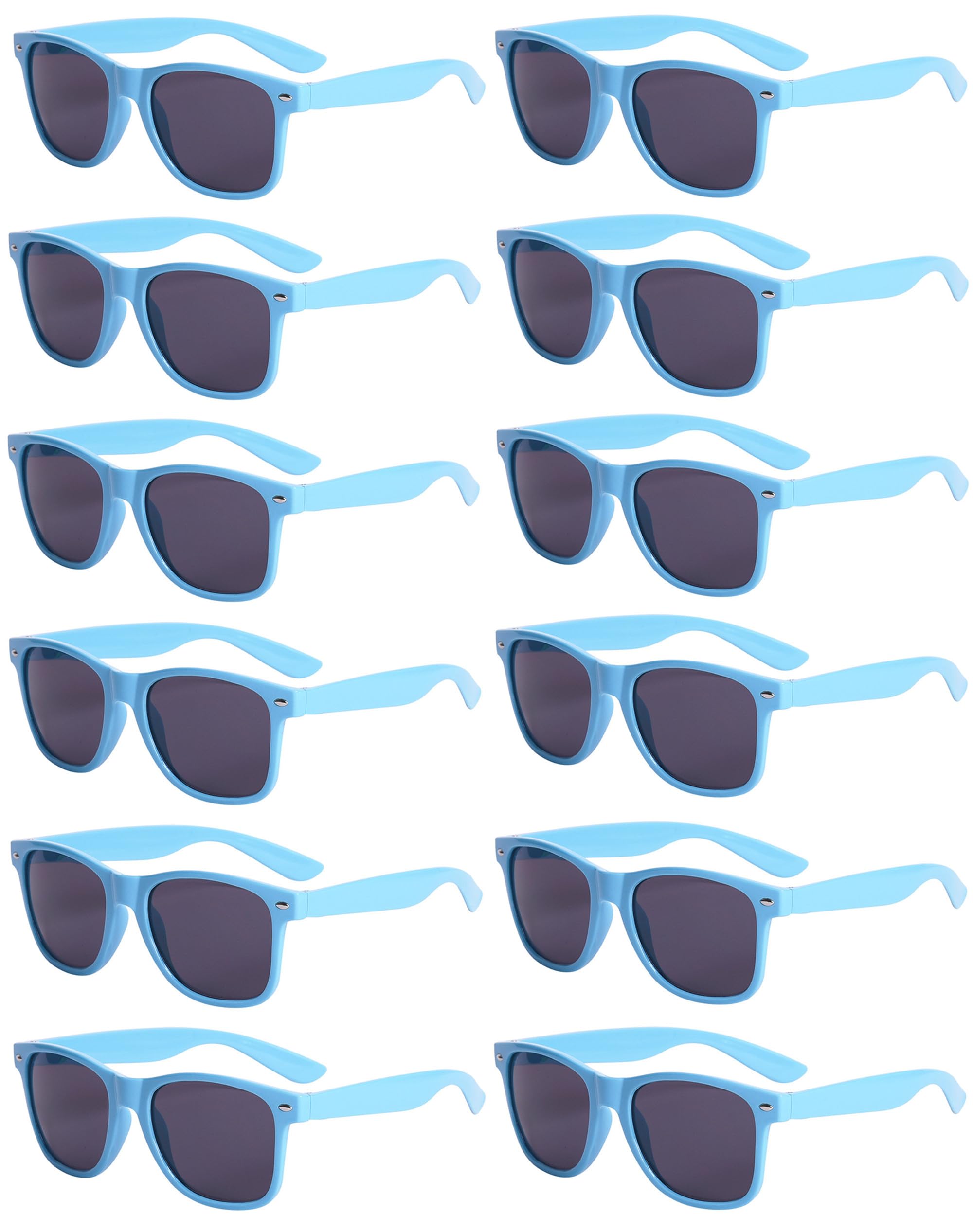 8/12/18 Pack Neon Sunglasses Bulk - Colorful Retro Party Sunglasses Multipack for Men & Women - Perfect for Beach, Pool, Festivals & Summer Events
