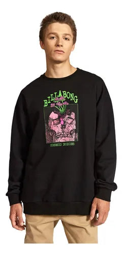 Billabong Men's Skull Graphic Hoodie - Crewneck Pullover Sweatshirt for Casual Wear & Street Style