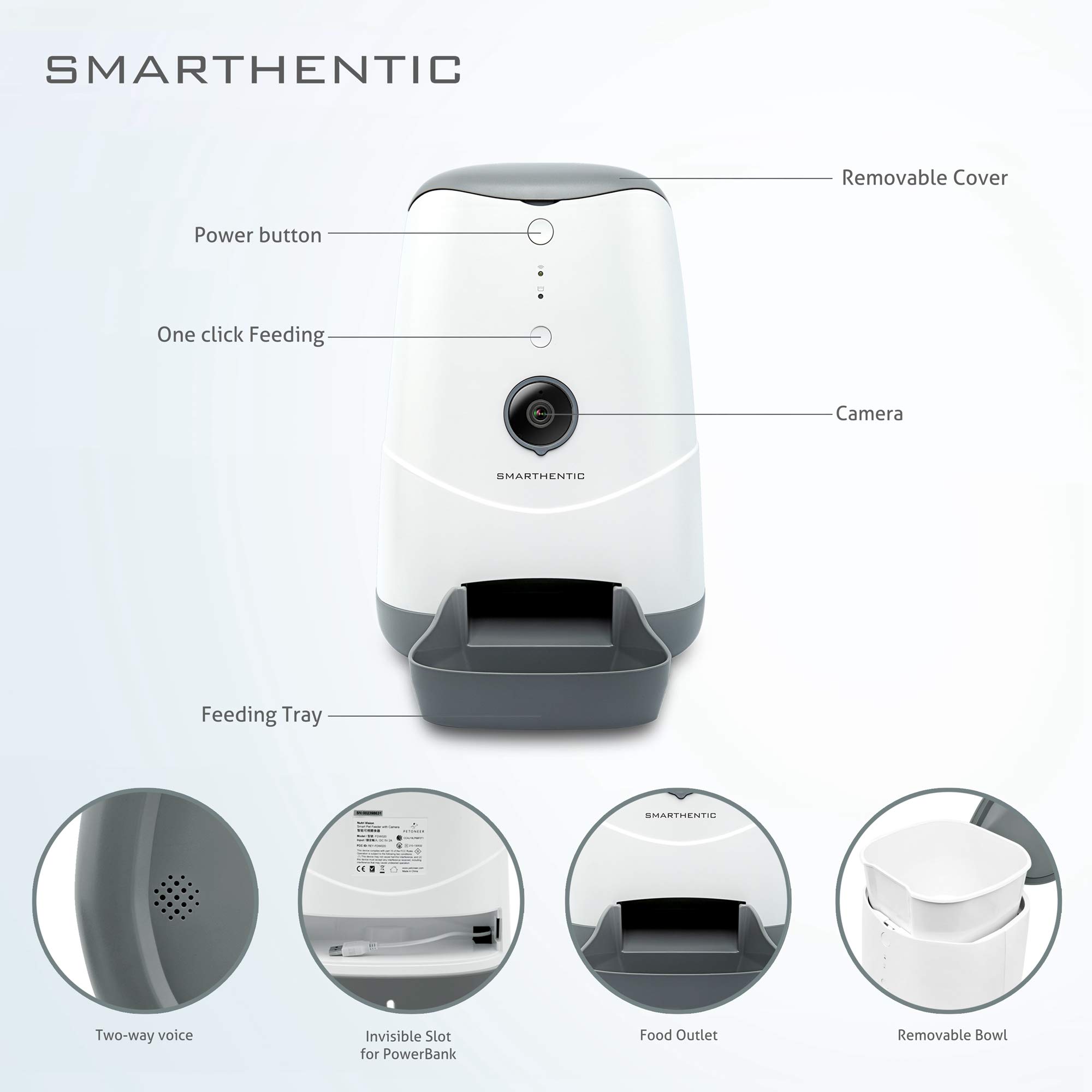 Smart WiFi Pet Feeder with HD Camera - Automatic Cat & Dog Food Dispenser, Programmable Portion Control, APP Control, Voice Recorder - Perfect for Home Monitoring and Pet Care While Traveling