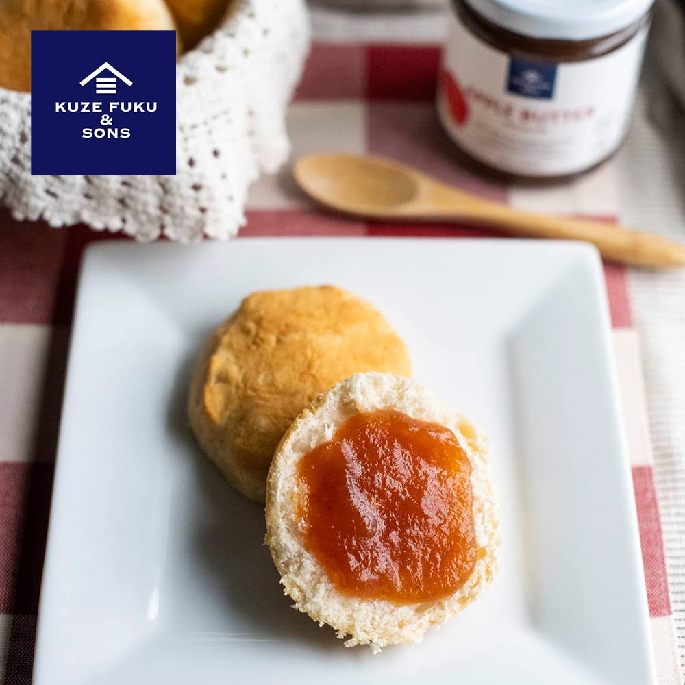 KUZE FUKU & Sons Premium Apple Butter Jam - All Natural, Non-GMO Fruit Spread with No Artificial Flavors (10 Oz/283g) - Perfect for Toast, Pancakes & Gift Giving