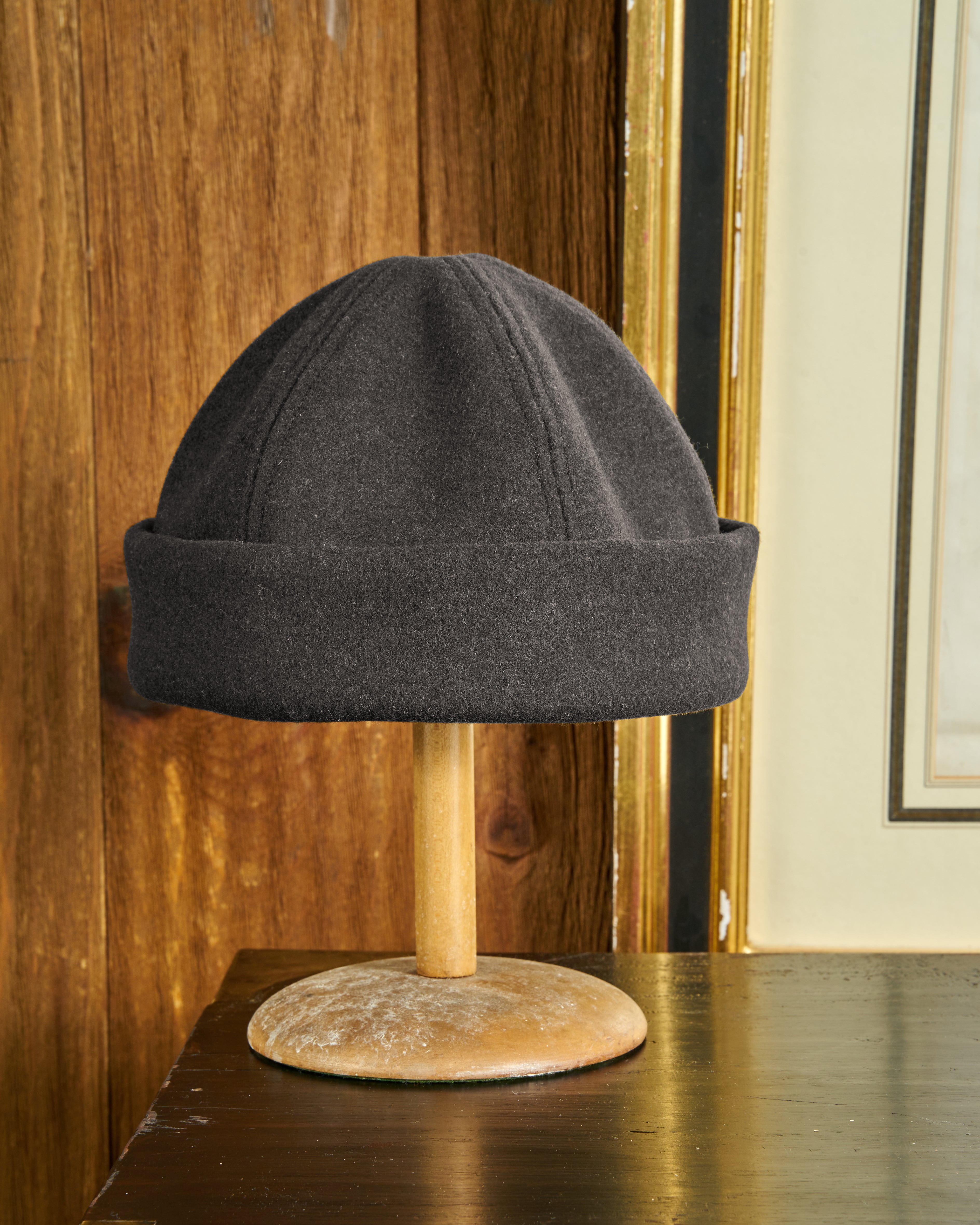 Premium Charcoal Wool Felt Harbor Cap - Classic Men's Winter Hat for Outdoor Activities, Fishing & Casual Wear