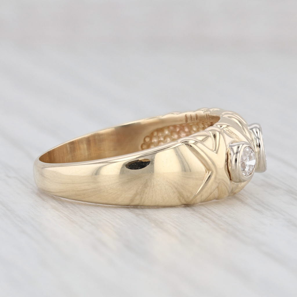 0.49ctw Round 3 Stone Diamond Ring in 14k Yellow Gold - Size 7.75/8 | Elegant Wedding Band, Anniversary Gift, Engagement Ring for Her