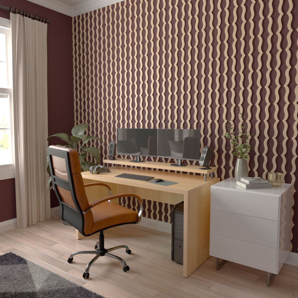 Adjustable Wood Slat Wall Kit - DIY Modern Wooden Slat Panel for Home Decor, Bedroom, Living Room & Office Accent Wall Installation