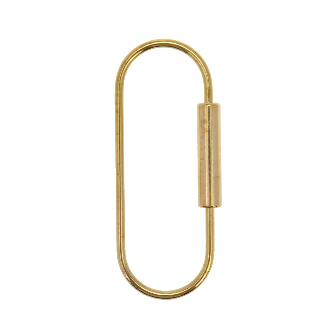 **LICTOP 3.4 Inch Ellipse Brass Key Ring with Hex Lock Nut Clip - 2 Pack Keychain Holder for Home, Office & Travel Accessories**